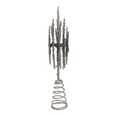 Kurt Adler Silver Glittered Snowflake Tree Topper