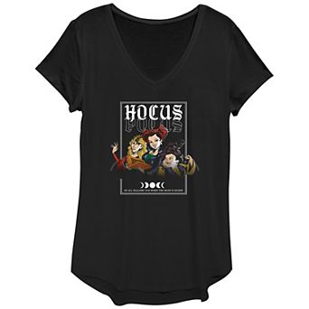 Women's Disney Hocus Pocus Sanderson Sisters Round Moon Box Graphic Tee