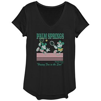 Women's Disney Mickey Minnie Mouse Palm Springs Tennis Club Graphic Tee