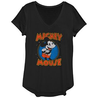 Women's Disney Mickey Retro Circle Badge Graphic Tee