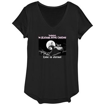 Women's Disney Nightmare Before Christmas Jack Sally Love Is Eternal Graphic Tee