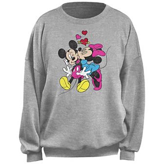 Disney's Mickey Mouse And Minnie Loving Couple Juniors' Fleece Pullover