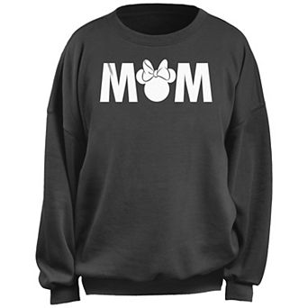 Disney's Minnie Mouse Mom Text Juniors' Fleece Pullover