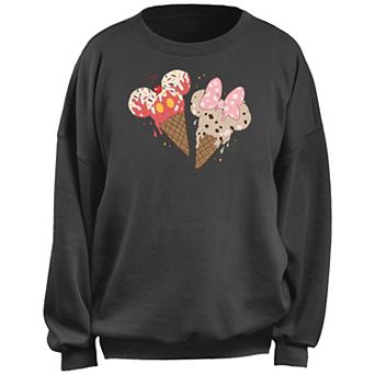 Disney's Mickey Mouse And Minnie Ice Cream Cones Juniors' Fleece Pullover