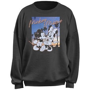Disney's Mickey Mouse And Minnie Sunset Walk Juniors' Fleece Pullover