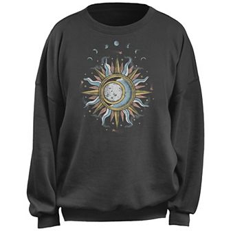 Juniors' Celestial Sun And Moon Phases Graphic Sweatshirt