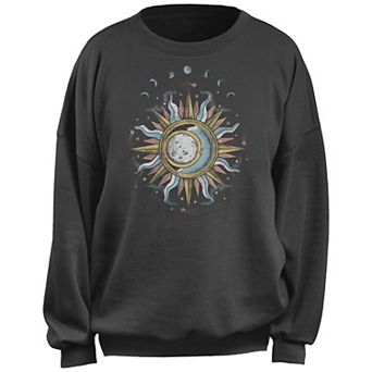 Juniors' Celestial Sun And Moon Phases Graphic Sweatshirt