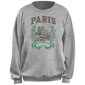 Juniors' Paris Notre Dame Laurel Portrait Fleece Pullover