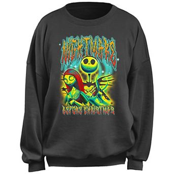 Disney's The Nightmare Before Christmas Jack Sally Zero Metal Juniors' Fleece Pullover