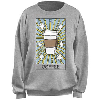 Juniors' Coffee Tarot Card Fleece Pullover