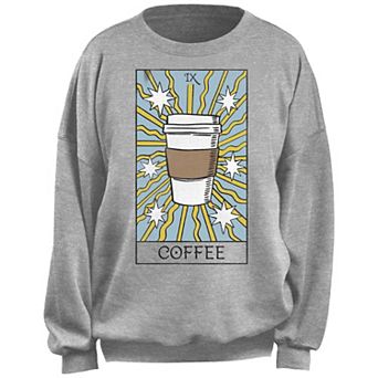 Juniors' Coffee Tarot Card Fleece Pullover