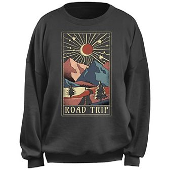 Juniors' Road Trip Mountains Tarot Card Fleece Pullover