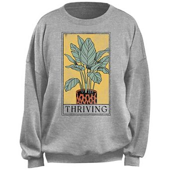 Juniors' Thriving House Plant Tarot Card Fleece Pullover