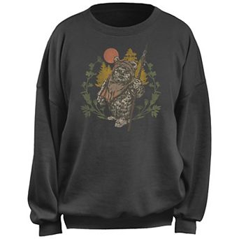 Juniors' Star Wars Ewok Floral Sunset Fleece Pullover