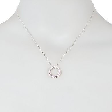 SLNY Sterling Silver Cubic Zirconia Circle Journey Necklace