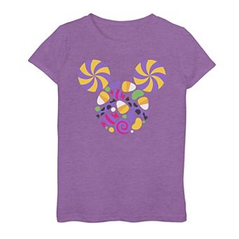 Girls Mickey Mouse Candy Filled Head Graphic Tee