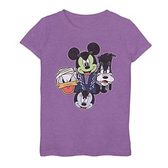Girls Mickey Mouse And Friends Halloween Heads Graphic Tee