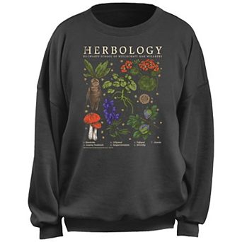 Juniors' Harry Potter Herbology Herb Reference Grid Fleece Pullover