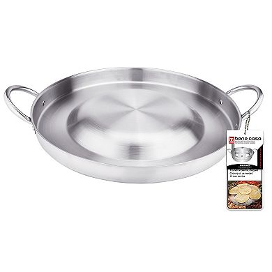 Stainless Steel 22.4-inch Comal Pan for Gas Burner Use, Belly-up