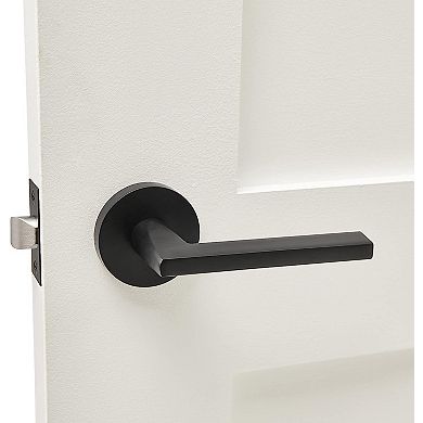 Toronto Contemporary Solid Brass Lever Door Handle, Matte Black, Privacy