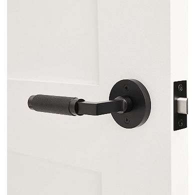 London Contemporary Solid Brass Lever Door Handle, Matte Black, Passage