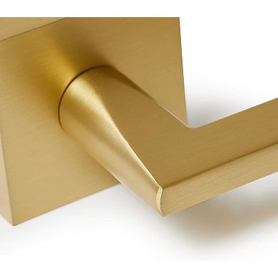 Monaco Contemporary Solid Brass Lever Door Handle, Satin Brass Gold, Privacy