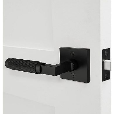 Soho Contemporary Solid Brass Lever Door Handle, Matte Black, Passage