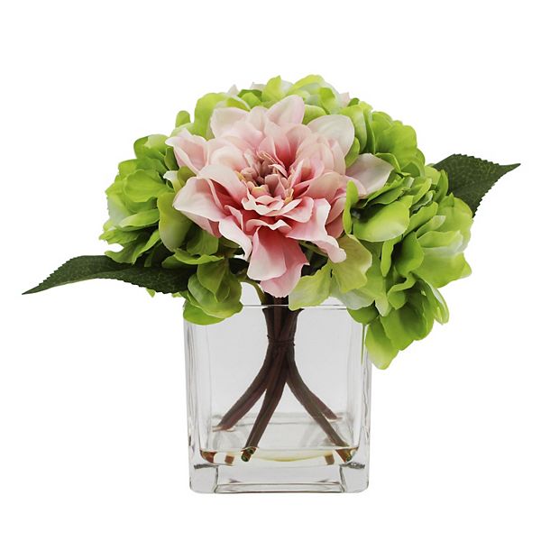 Sonoma Goods For Life® Artificial Hydrangea & Dhalia in Glass Vase