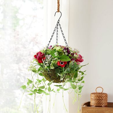 Sonoma Goods For Life® Artificial Moss Base Botanical in Hanging Basket