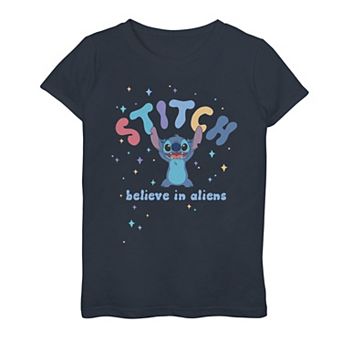 Girls Lilo & Stitch Believe In Aliens Stitch Graphic Tee