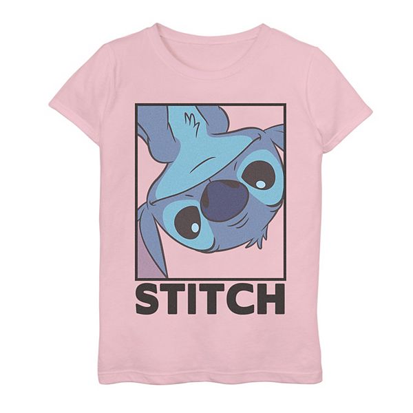 Girls Lilo & Stitch Upside Down Stitch Portrait Graphic Tee