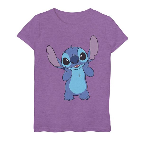 Girls Lilo & Stitch Surprised Looking Stitch Graphic Tee