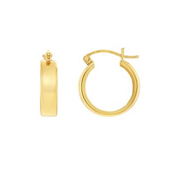 PRIMROSE Sterling Silver Polished Hoop Earrings
