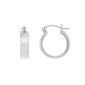 PRIMROSE Sterling Silver Polished Hoop Earrings
