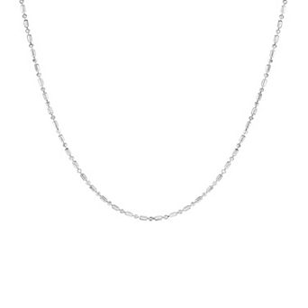 PRIMROSE Sterling Silver Polished Dot Dash 18-inch Chain Necklace