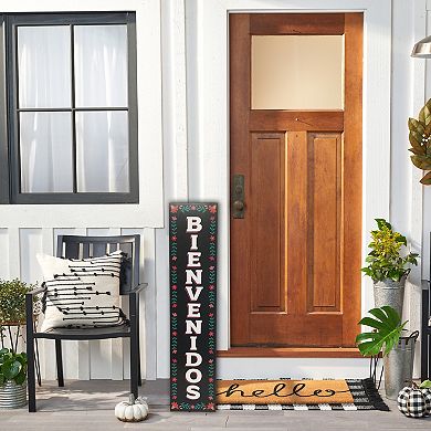 Everyday Decor "Bienvenidos" Floral Porch Leaner Welcome Sign