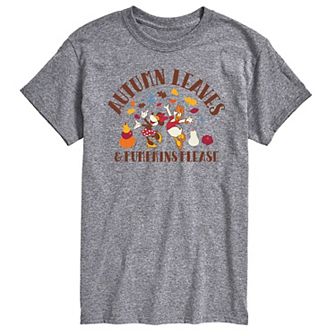 Disney's Mickey Mouse and Friends Big & Tall Autumn Leaves Pumpkin Please Graphic Tee
