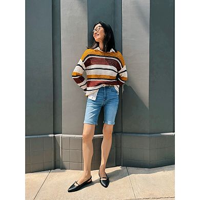 DESTRUCTED ROLL CUFF BERMUDA - WHITE
