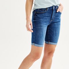 DKNY Jeans Women's Comfort Stretch Pull-On Bermuda Short (Medium Wash,  Medium) at  Women's Clothing store