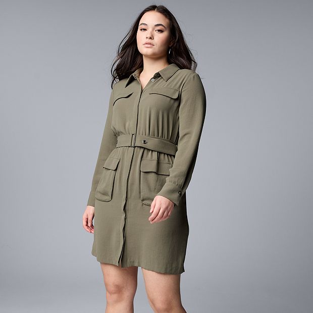 Women's Simply Vera Vera Wang Short Utility Shirt Dress