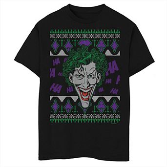 Boys 8-20 DC Comics Batman Christmas The Joker Ugly Sweater Graphic Tee
