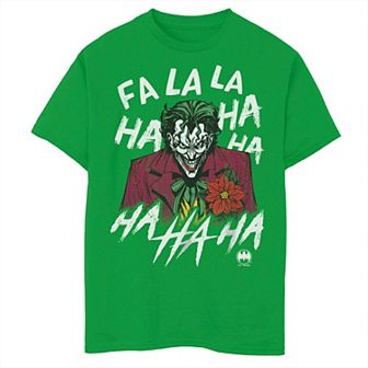 Boys 8-20 DC Comics Batman Christmas The Joker Fa La La Ha Ha Ha Graphic Tee