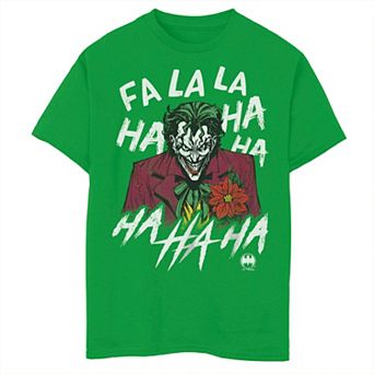 Boys 8-20 DC Comics Batman Christmas The Joker Fa La La Ha Ha Ha Graphic Tee