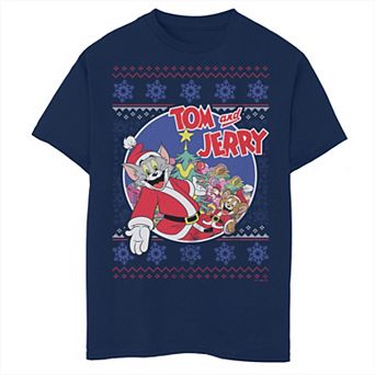 Boys 8-20 Tom & Jerry Christmas Ugly Sweater Graphic Tee