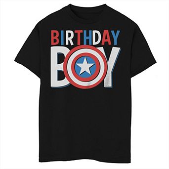 Boys 8-20 Marvel Captain America Birthday Boy Shield Graphic Tee