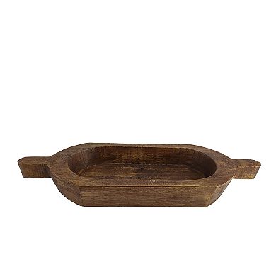Everyday Decor Wood Decorative Bowl Table Deco