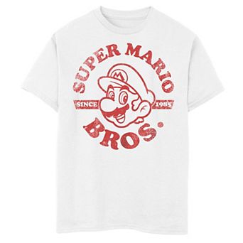 Boys Super Mario Since 1985 Face Distressed Graphic Tee