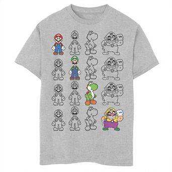 Boys Super Mario Connect Four Characters Graphic Tee