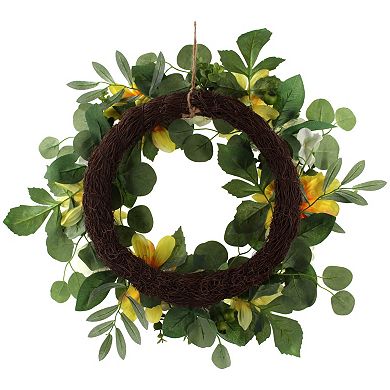 Sonoma Goods For Life® Yellow Dahlia & White Hydrangea Wreath
