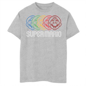 Boys Super Mario Colorful Head Graphic Tee